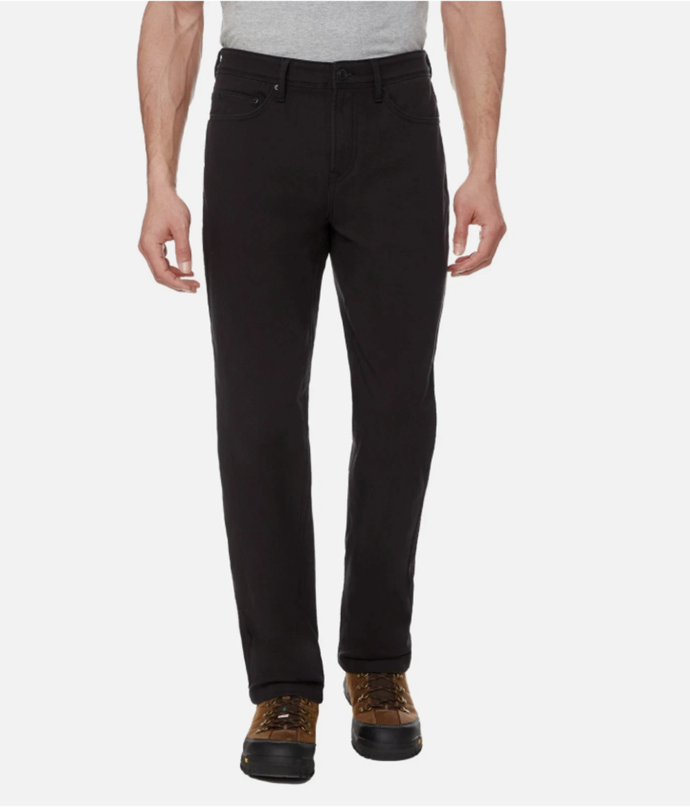 CAT Caterpillar Men's Fleece Lined Canvas Work Pants Straight Leg Black 38x29